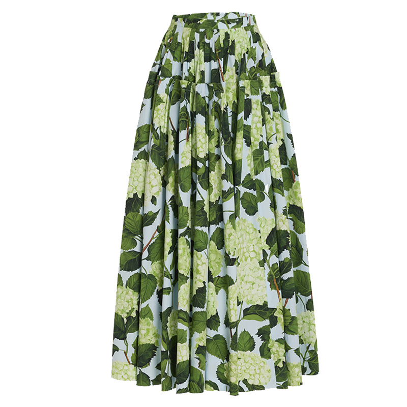 Off Shoulder Hydrangea Print Ruffle One Piece Swimsuit and Skirt Flaxmaker