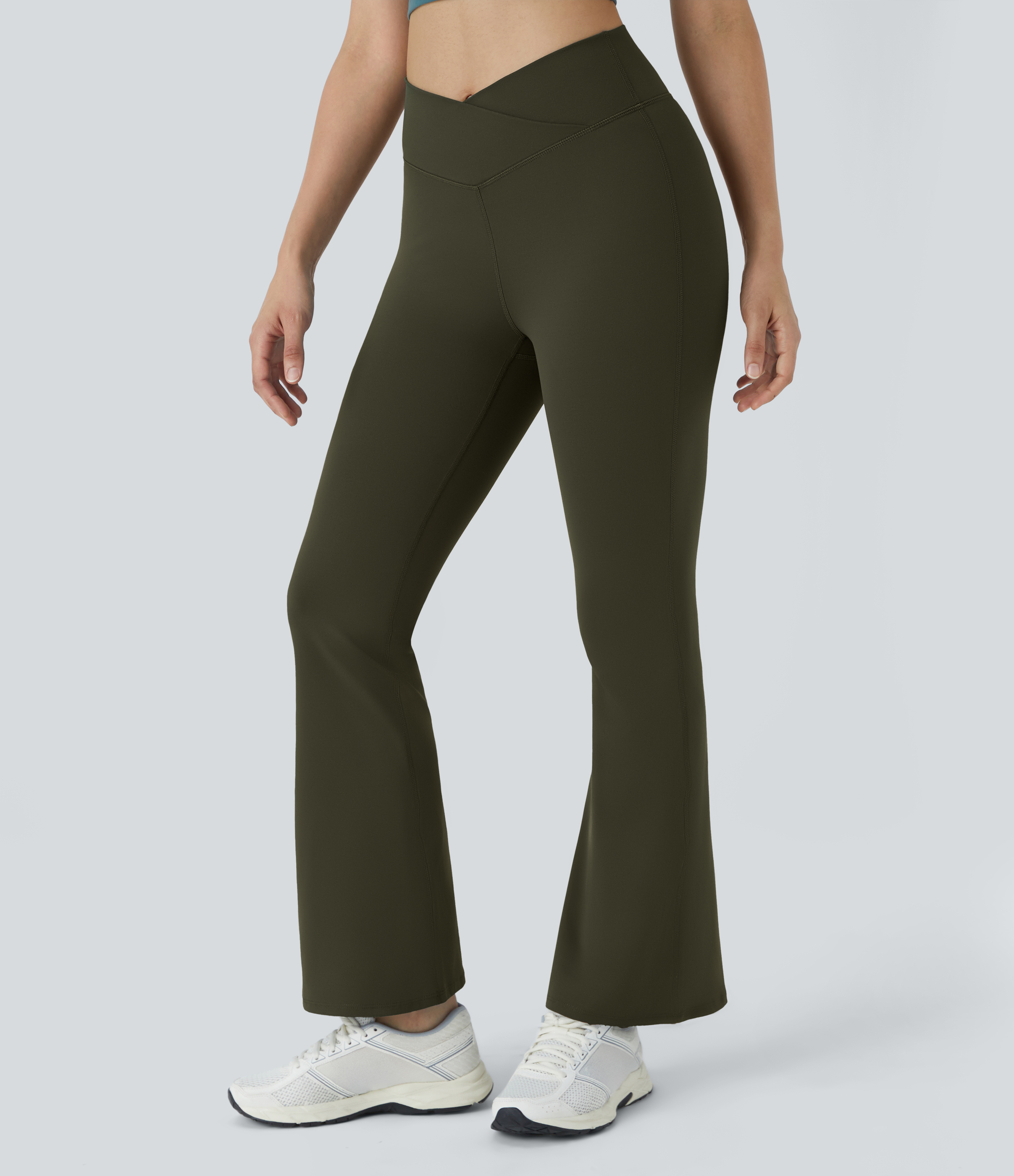 DayStretch High Waisted Crossover Flare Yoga Leggings