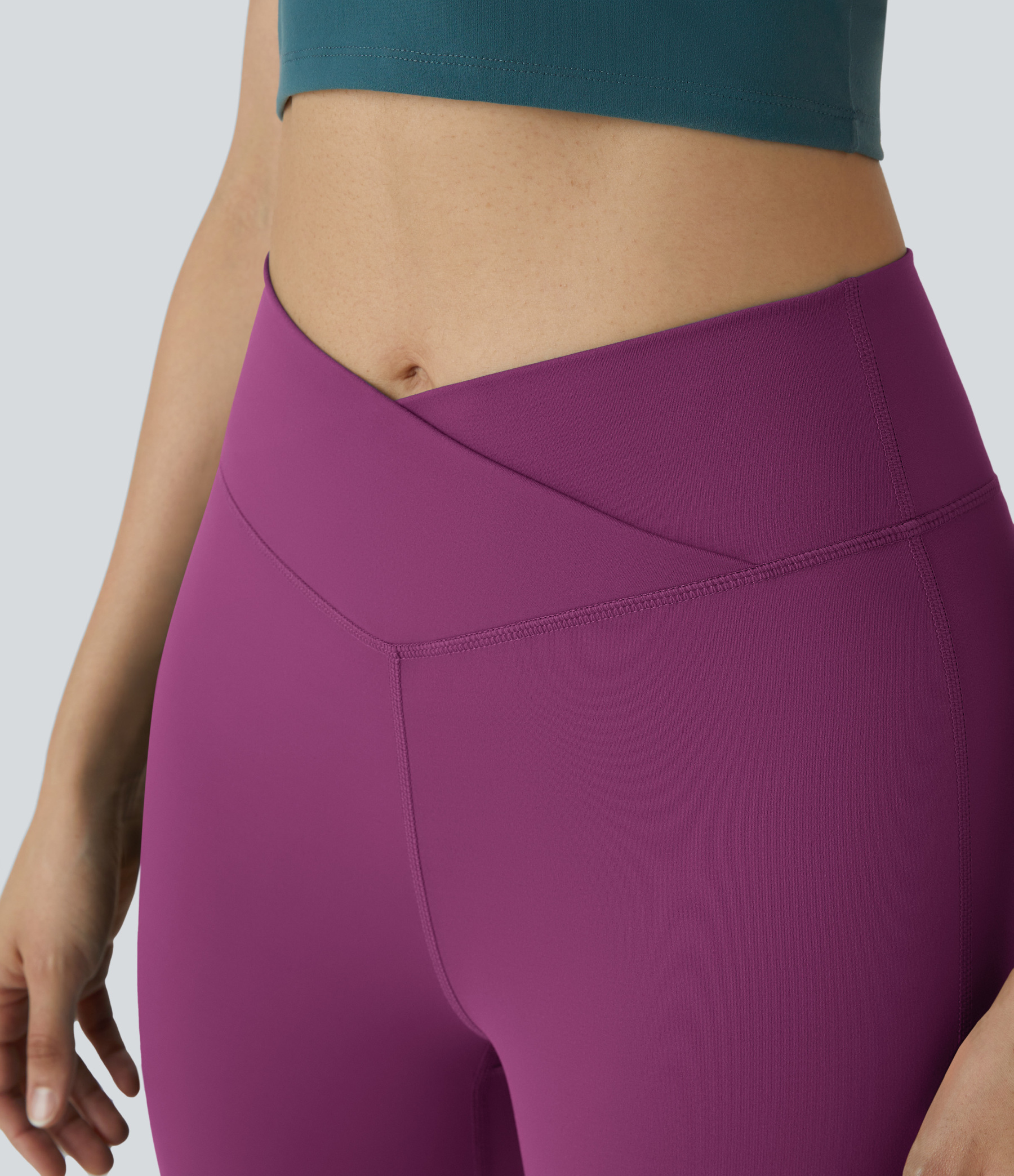 DayStretch High Waisted Crossover Flare Yoga Leggings