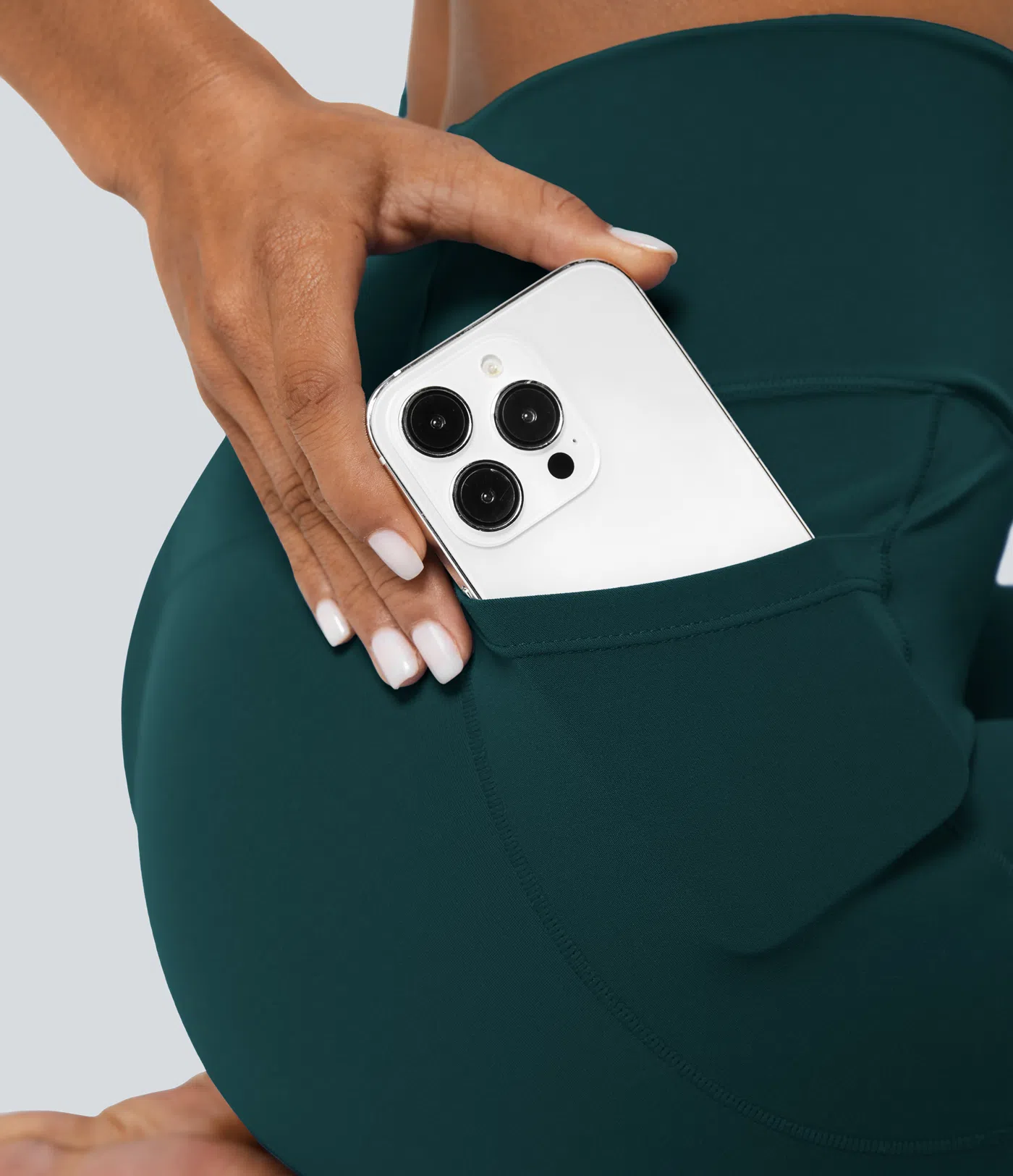 Crossover Pocket Plain Leggings-UPF50+