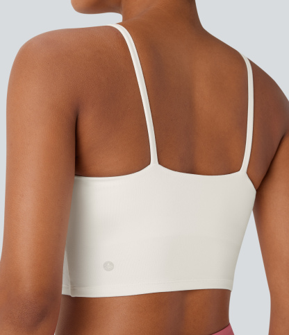 Basic Padded Workout Cropped Low Support Tank Top A-C Cups