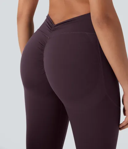 High Waisted Tummy Control Butt Lifting Ruched Pocket Shaping Yoga Leggings