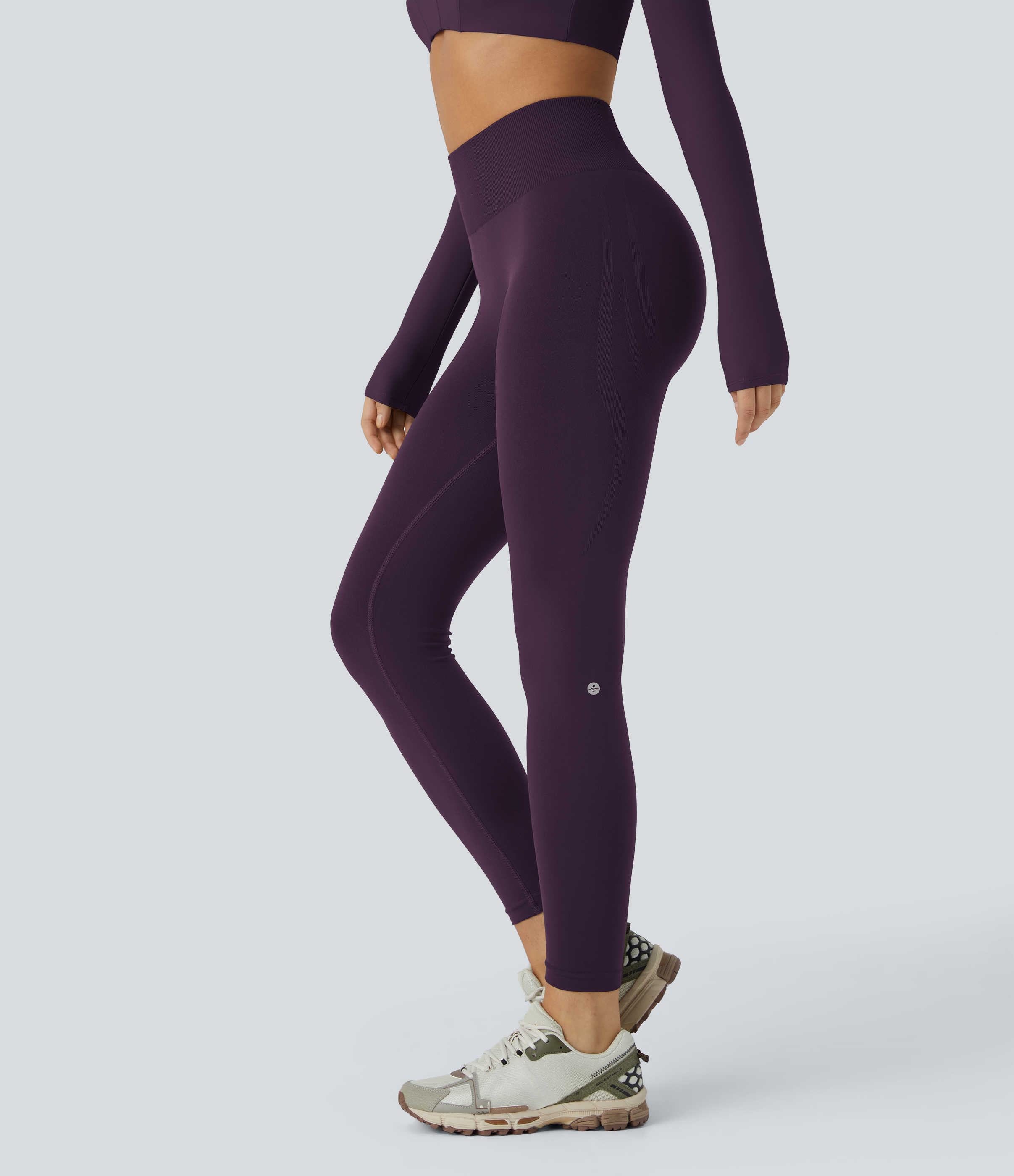 Seamless Flow Mid Rise Tummy Control Butt Lifting Yoga Leggings
