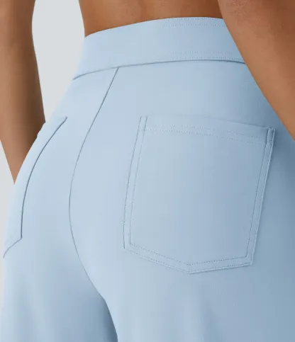 DayStretch High Waisted Pockets Straight Leg Casual Pants