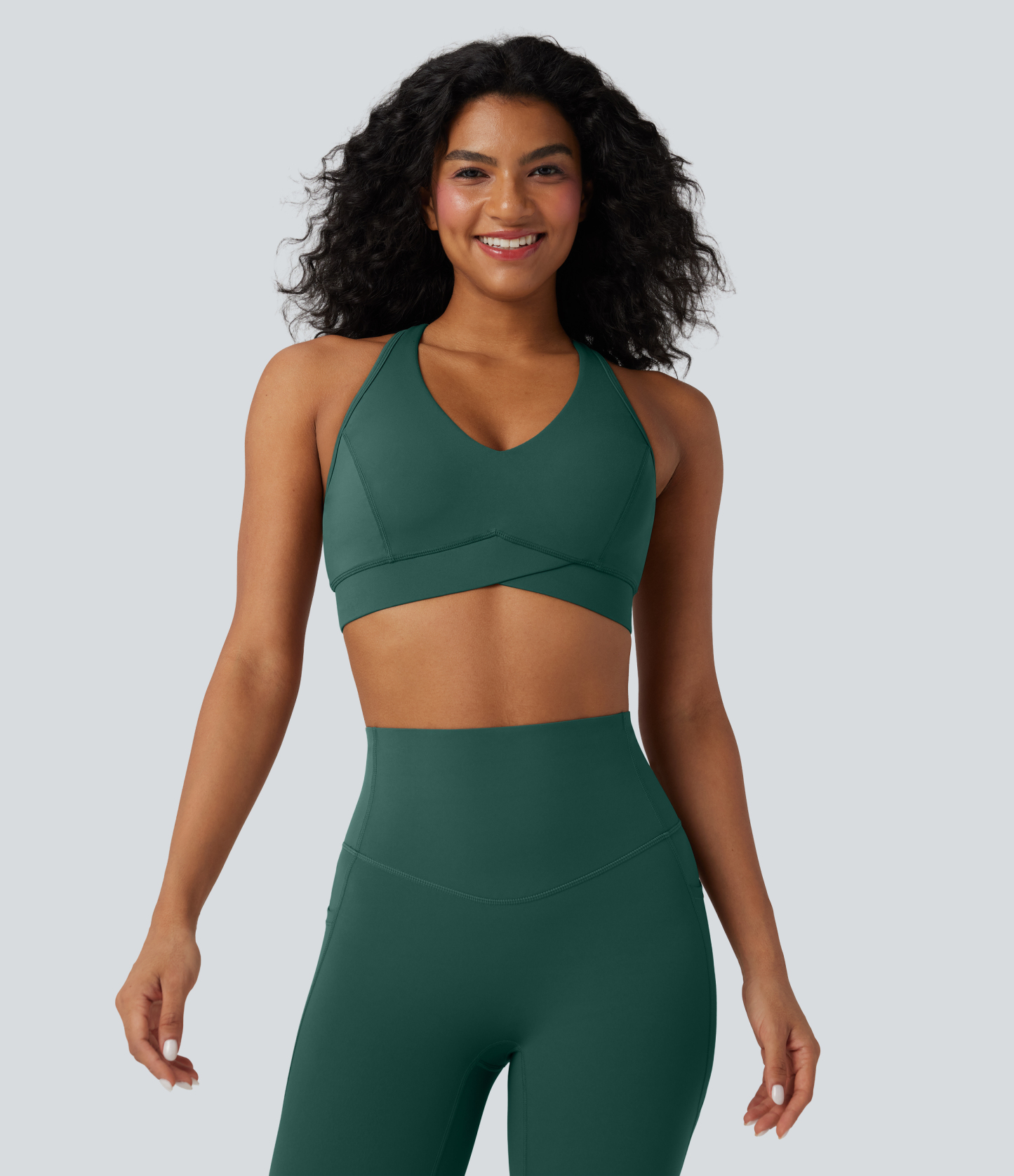 Halara UltraSculpt™ Medium Support V Neck Racerback Training Sports Bra