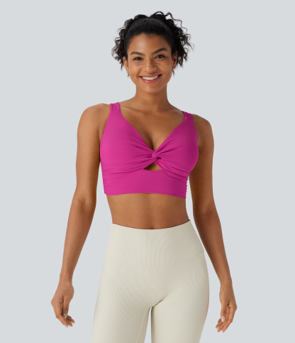 SoftlyZero™ Airy Low Support Cut Out Cool Touch Yoga Sports Bra D-F Cups-UPF50+