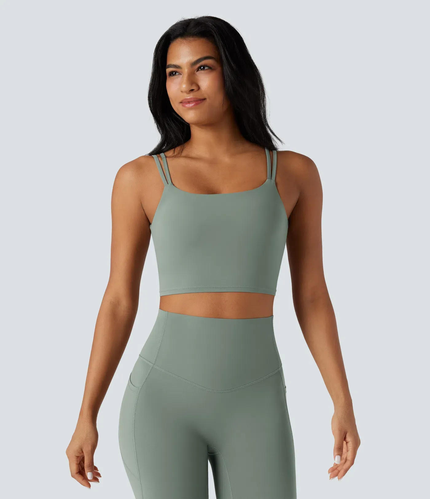 UltraSculpt™ Double Straps Twisted Backless Cropped Yoga Tank Top