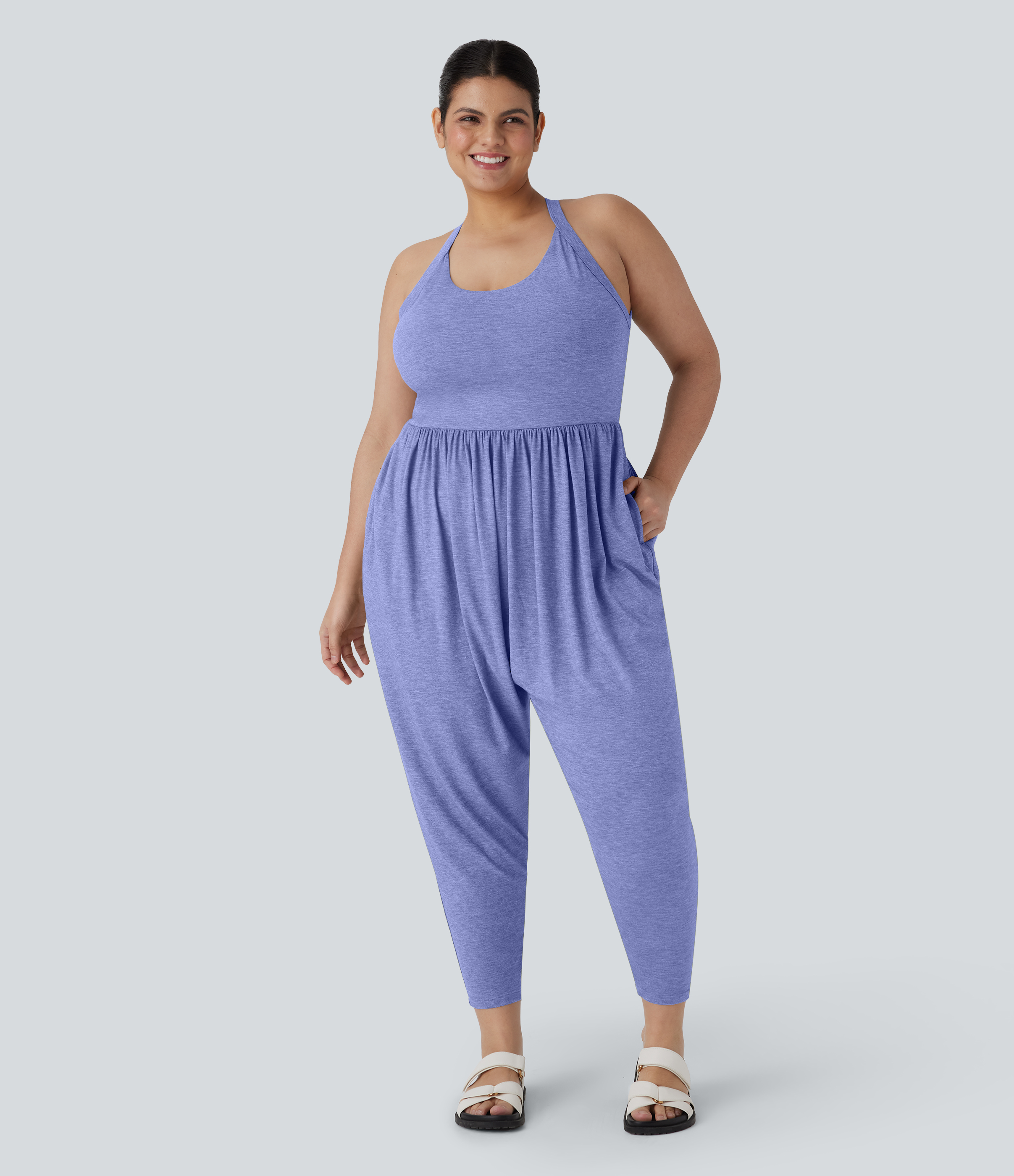 Harem Casual Plus Size Jumpsuit with Pocket-Easy Peezy Edition