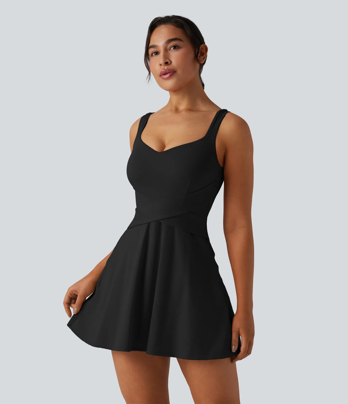 Breathable 2-in -1 Cool-Touch Mini Tennis Sport Dress With Pockets-Easy To Wear And Take-off Version-UPF50