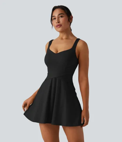 Breathable 2-in -1 Cool-Touch Mini Tennis Sport Dress With Pockets-Easy To Wear And Take-off Version-UPF50