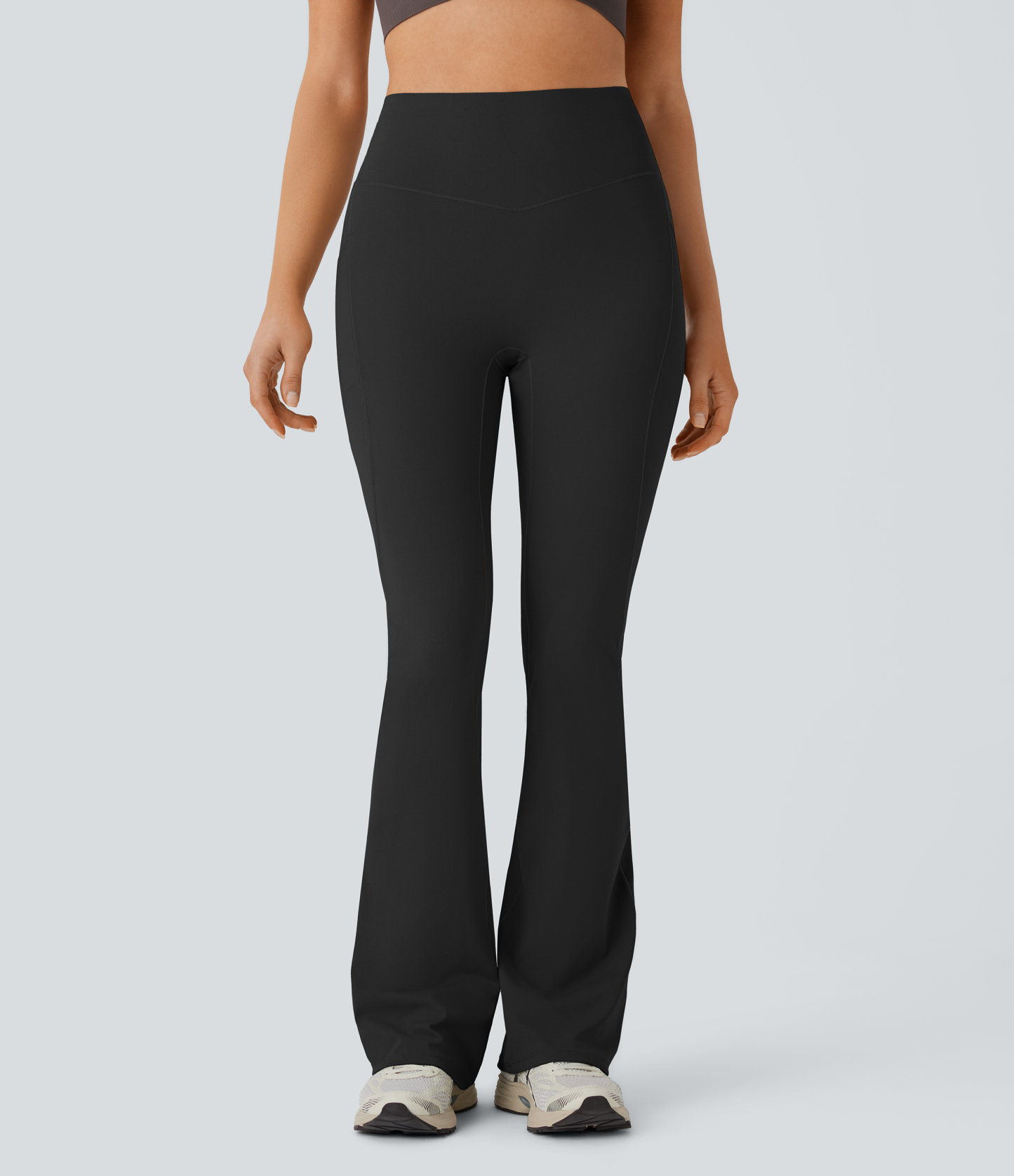 QuickDry High Waisted Tummy Control Pocket Yoga Flare Leggings