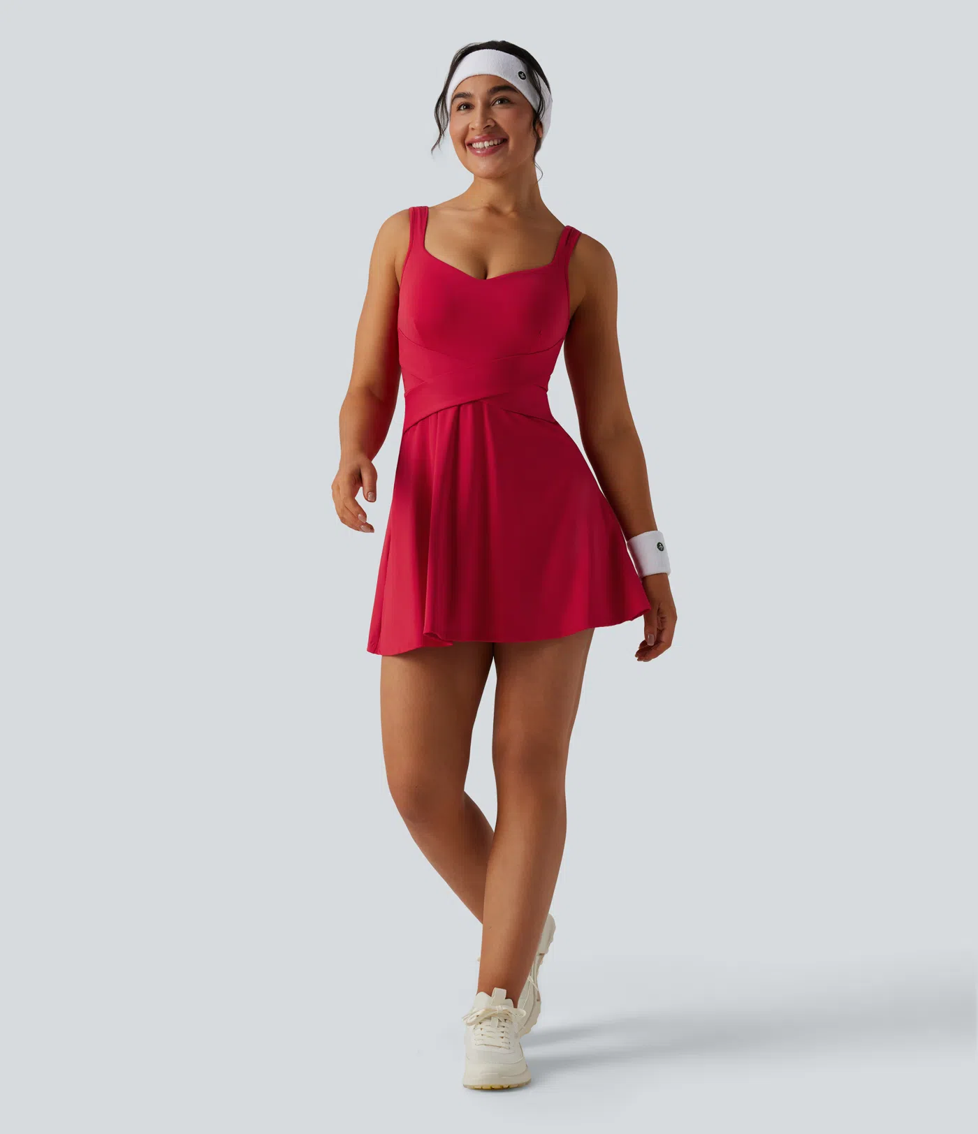 Breathable 2-in -1 Cool-Touch Mini Tennis Sport Dress With Pockets-Easy To Wear And Take-off Version-UPF50