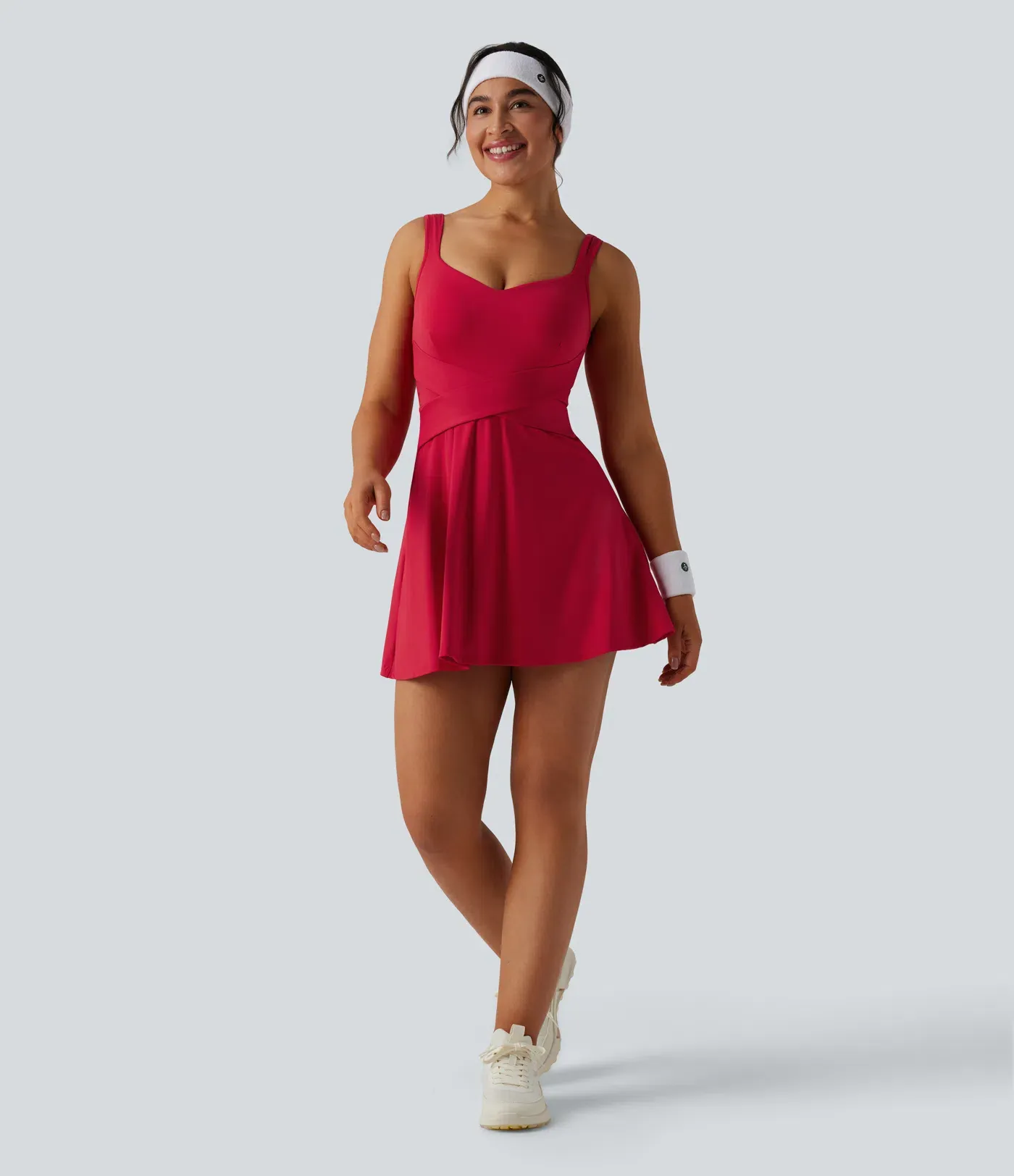 Breathable 2-in -1 Cool-Touch Mini Tennis Sport Dress With Pockets-Easy To Wear And Take-off Version-UPF50