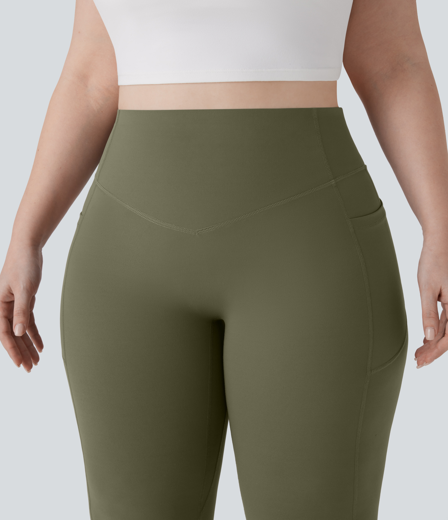 High Waisted Scrunch Butt Lifting Tummy Control Pocket Shaping Yoga Bootcut Plus Size Leggings