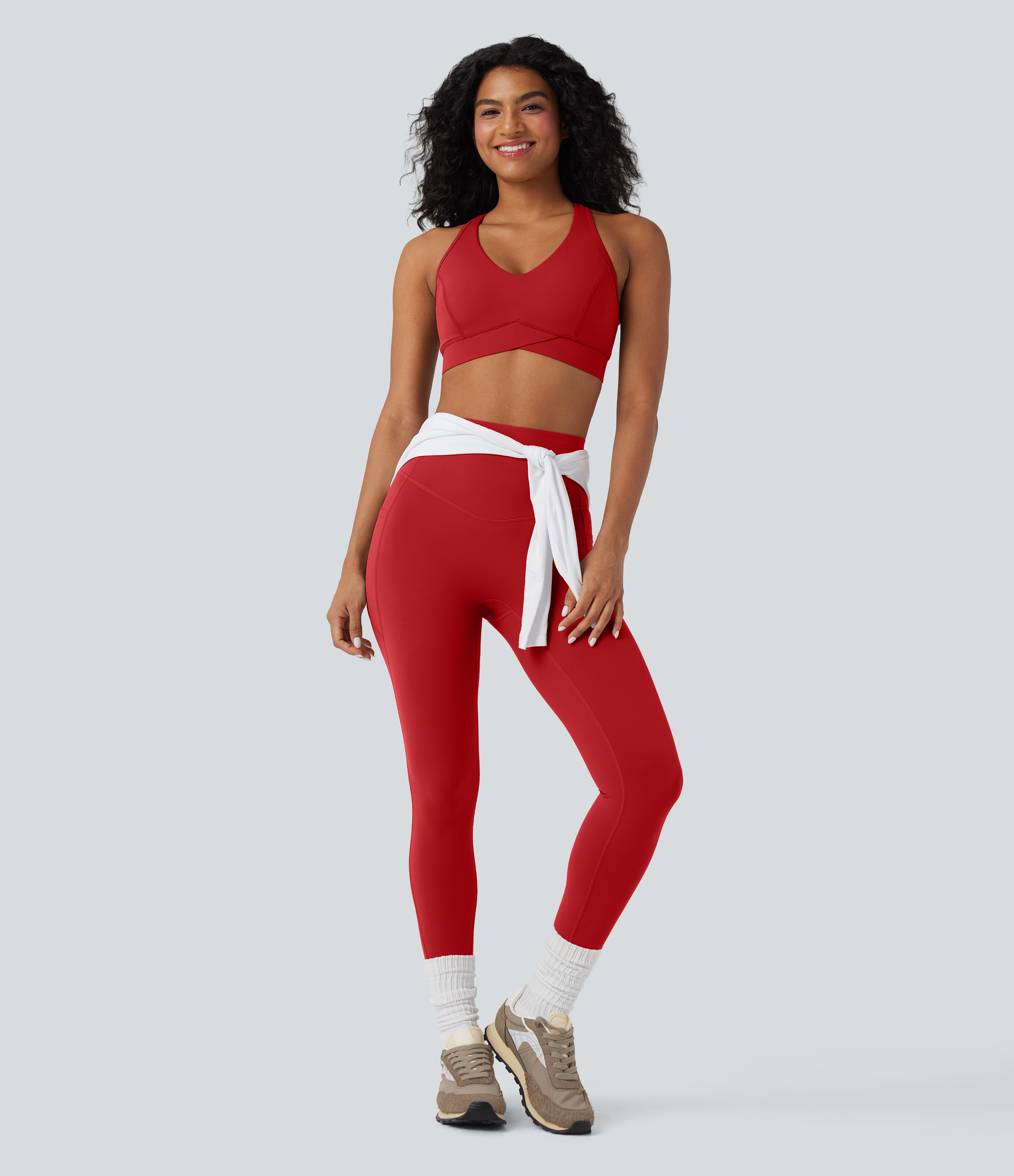 Halara UltraSculpt™ Medium Support V Neck Racerback Training Sports Bra