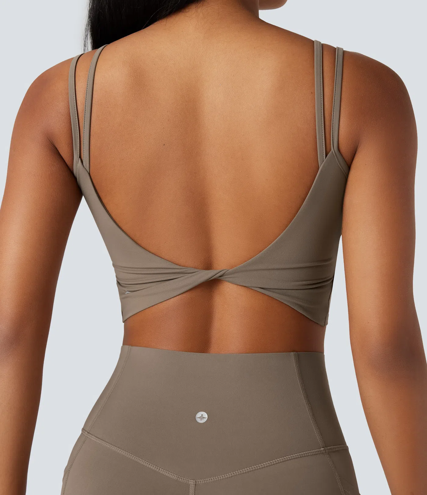 UltraSculpt™ Double Straps Twisted Backless Cropped Yoga Tank Top