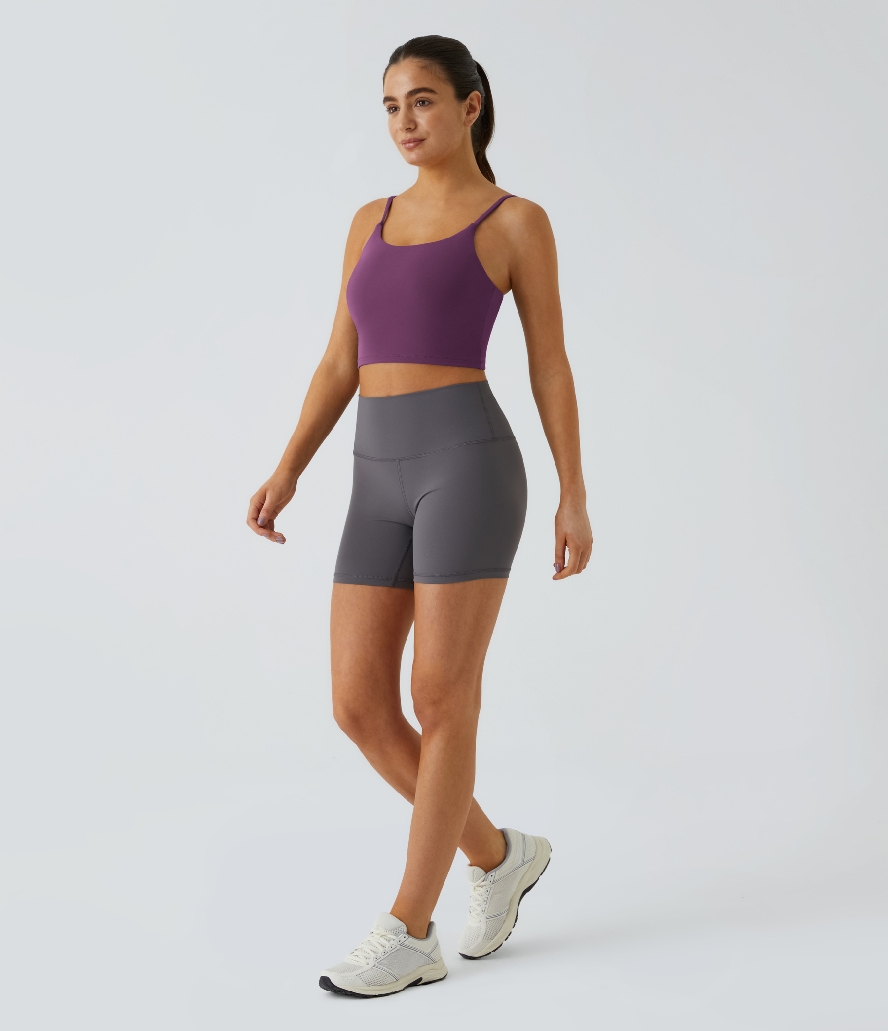 Basic Padded Workout Cropped Low Support Tank Top A-C Cups