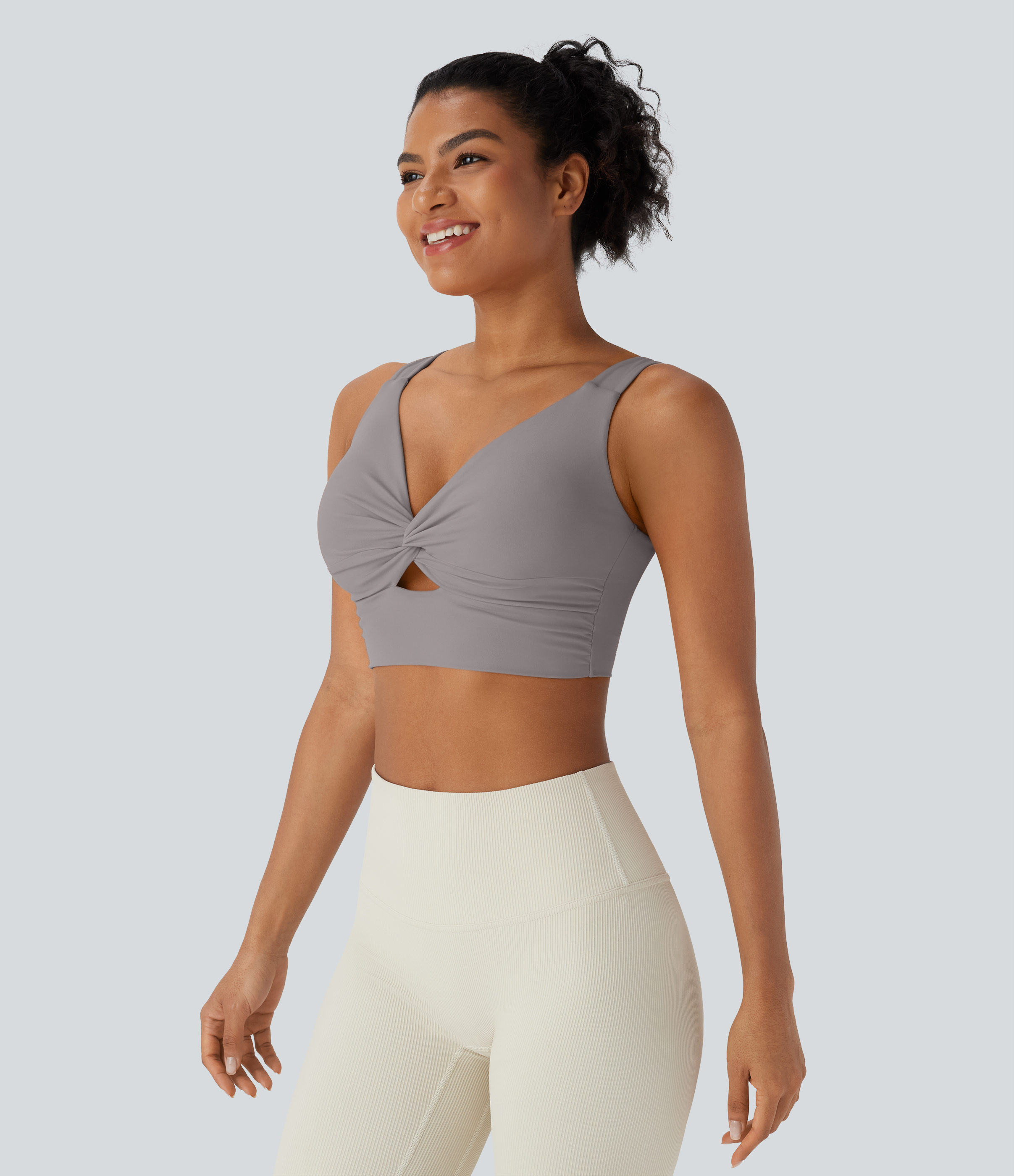 SoftlyZero™ Airy Low Support Cut Out Cool Touch Yoga Sports Bra D-F Cups-UPF50+