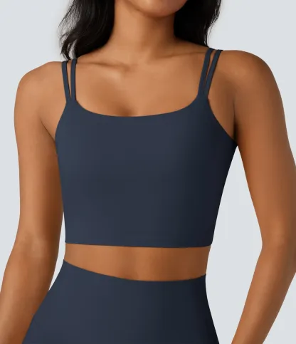 UltraSculpt™ Double Straps Twisted Backless Cropped Yoga Tank Top