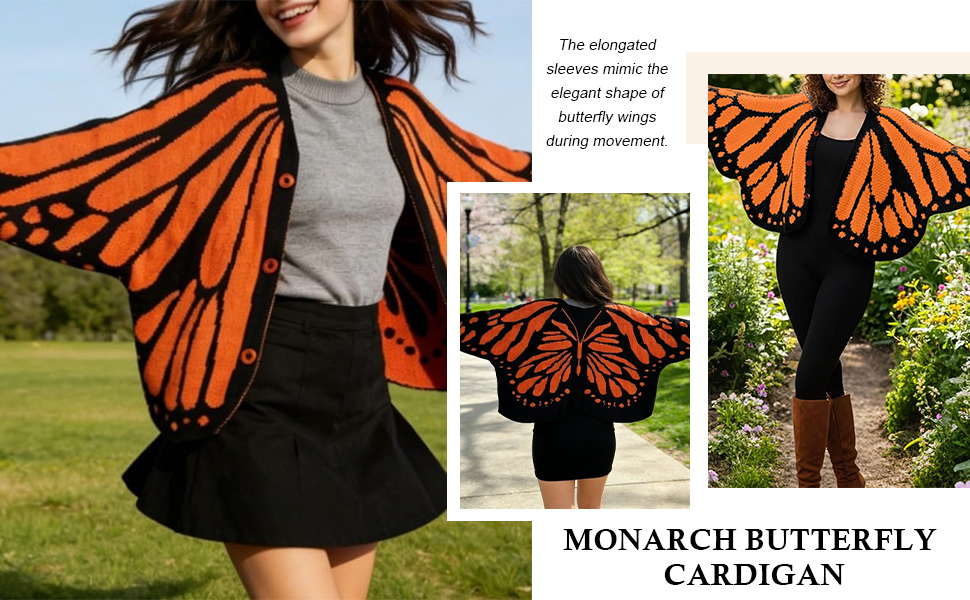 Monarch Butterfly Crochet Cardigan