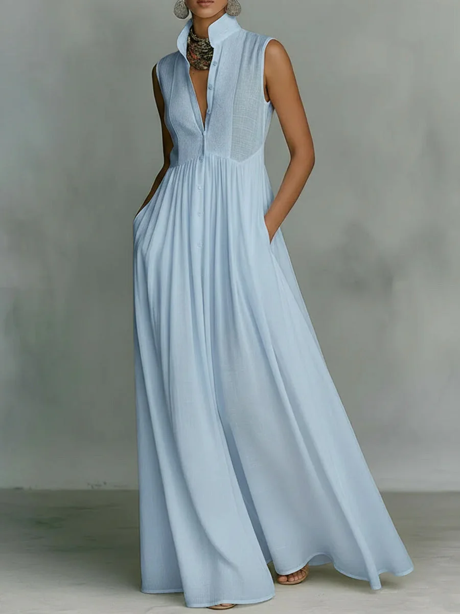 Sleeveless Linen Maxi Dress – Relaxed Minimal Summer Dress