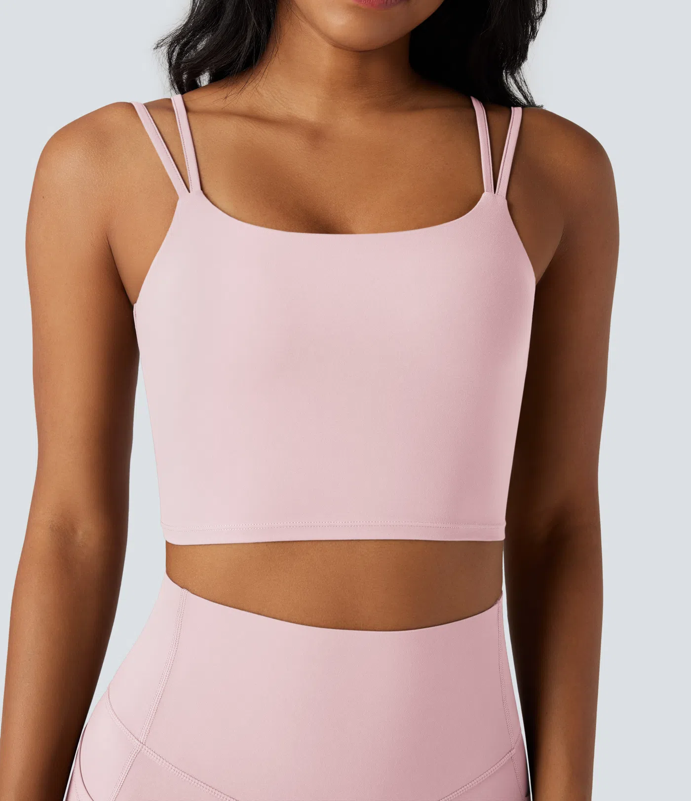 UltraSculpt™ Double Straps Twisted Backless Cropped Yoga Tank Top