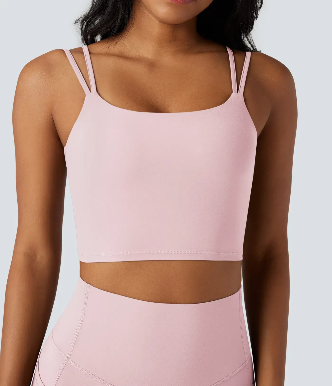 UltraSculpt™ Double Straps Twisted Backless Cropped Yoga Tank Top