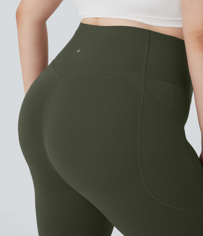 Plus Size High Waisted Butt Lifting Tummy Control Shaping Training Leggings with Pockets