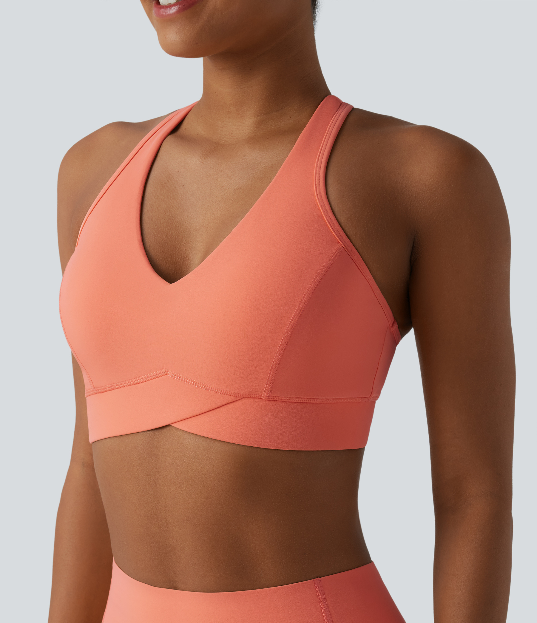 Halara UltraSculpt™ Medium Support V Neck Racerback Training Sports Bra