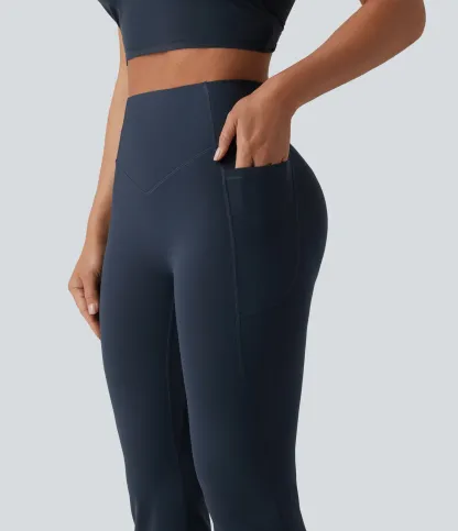 UltraSculpt™ High Waisted Scrunch Butt Lifting Tummy Control Shaping Yoga Flare Leggings with Pockets