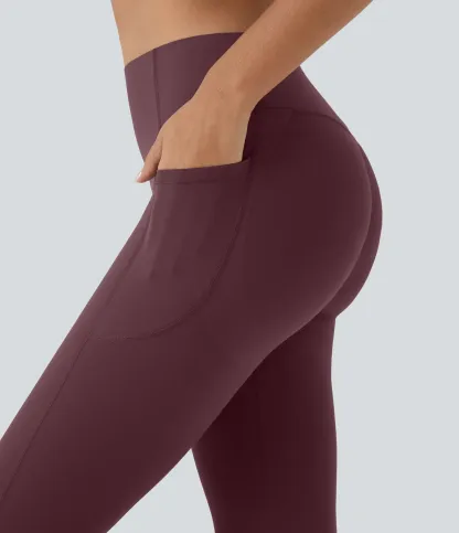 High Waisted Scrunch Butt Lifting Tummy Control Pocket Shaping Capri Training Leggings