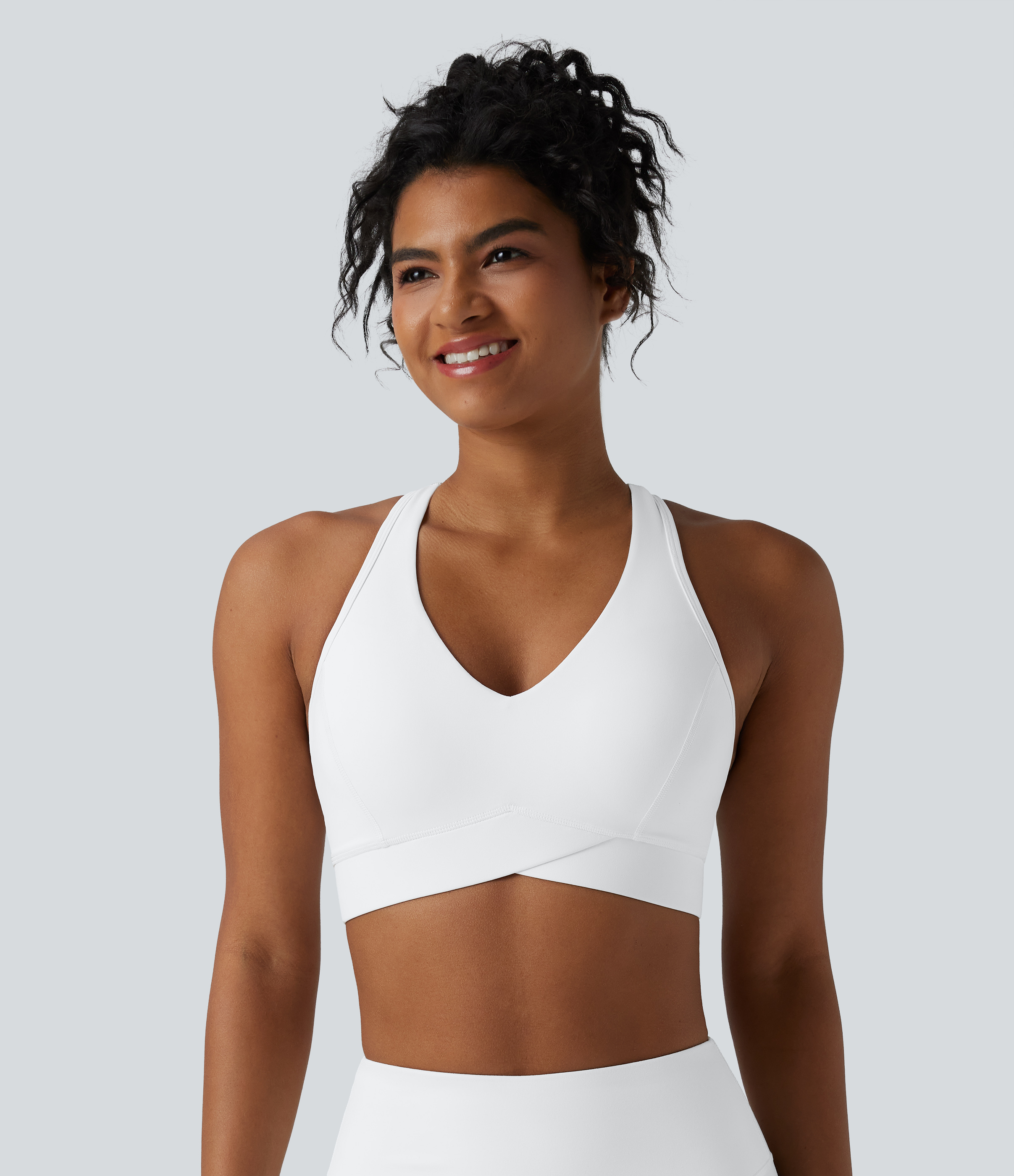 Halara UltraSculpt™ Medium Support V Neck Racerback Training Sports Bra