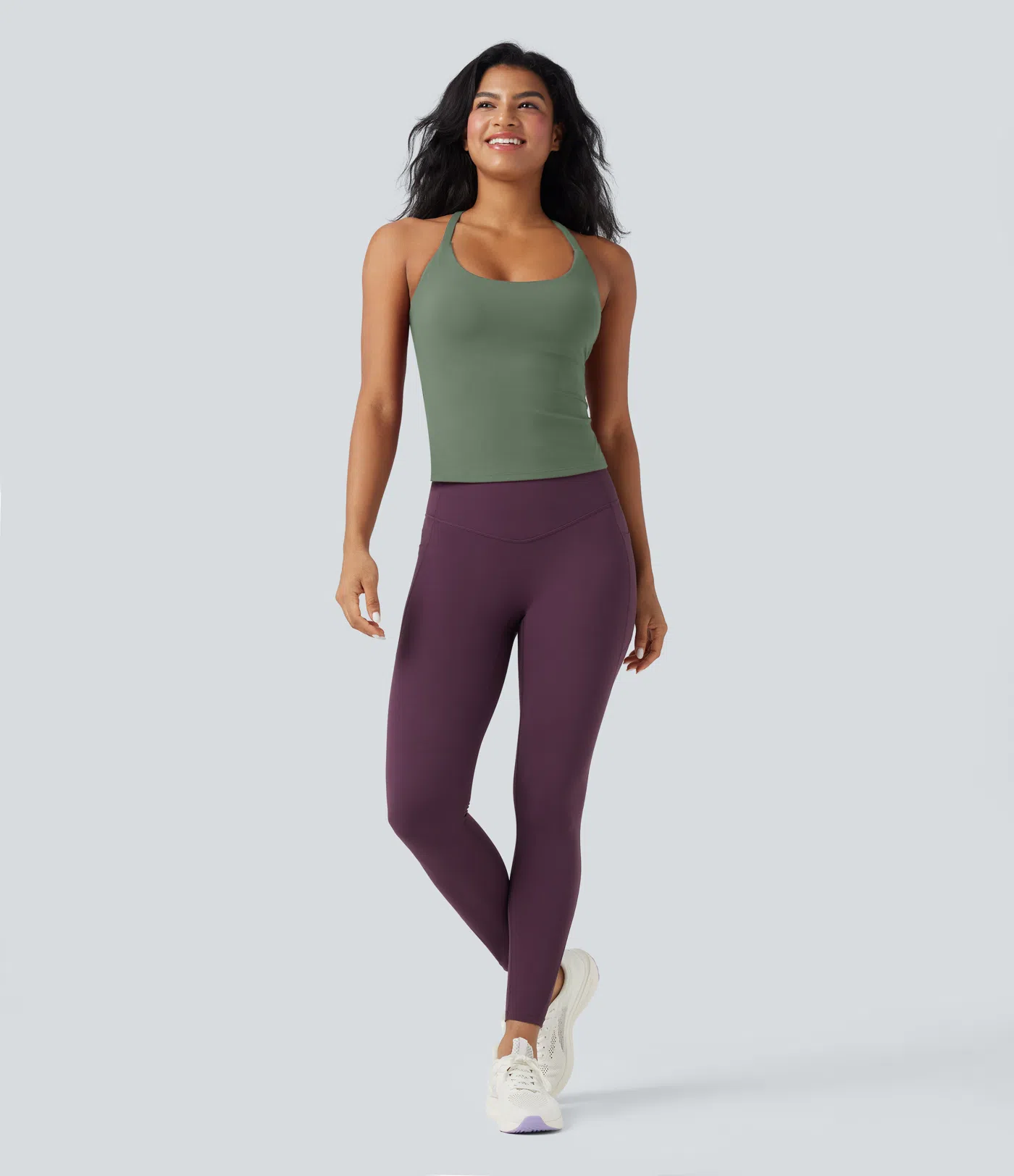 Round Neck Cross Backless Cross Hem Yoga Camisole