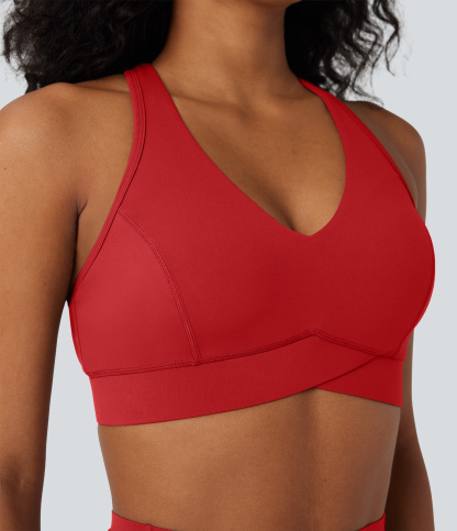 Halara UltraSculpt™ Medium Support V Neck Racerback Training Sports Bra