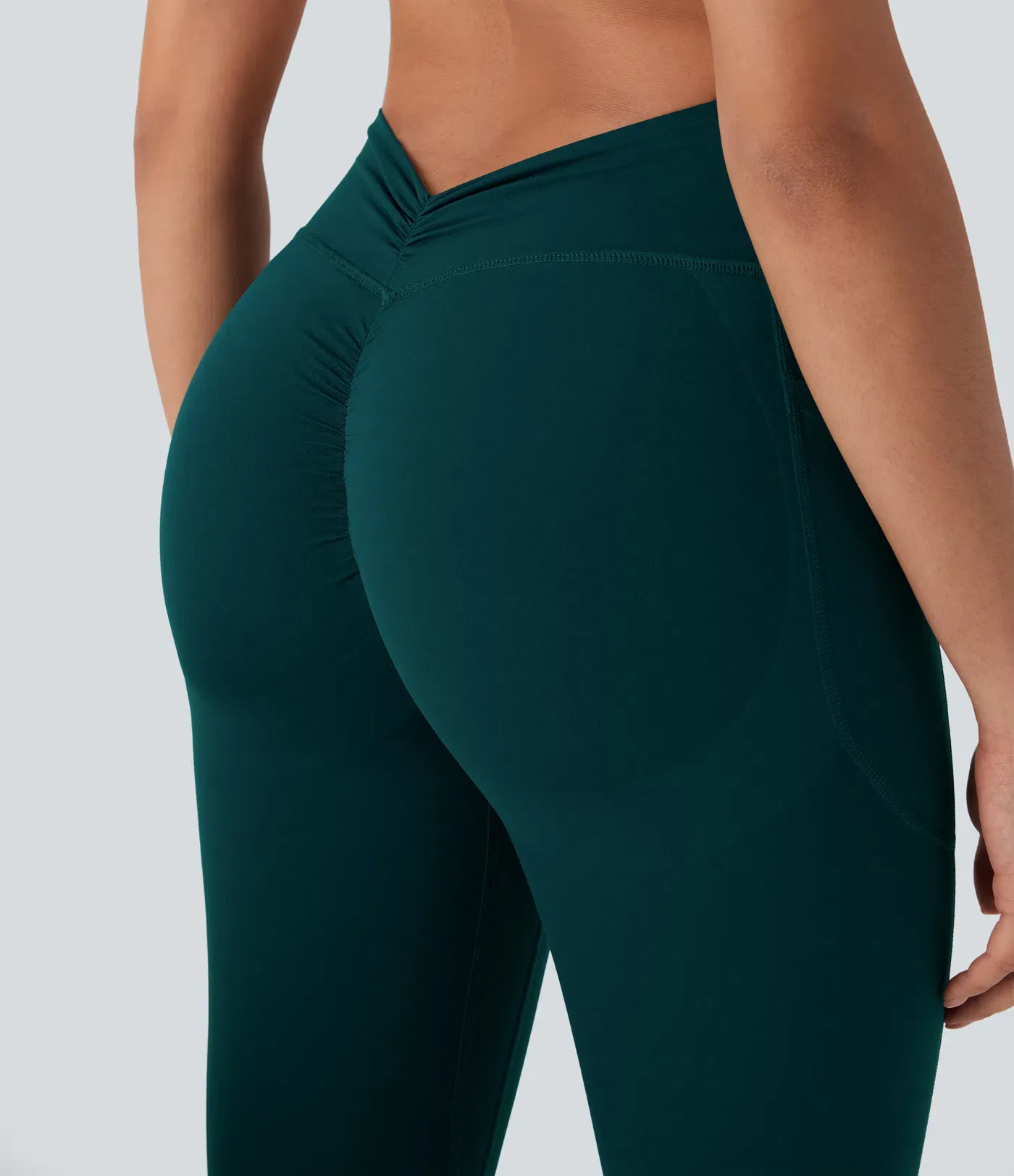High Waisted Tummy Control Butt Lifting Ruched Pocket Shaping Yoga Leggings