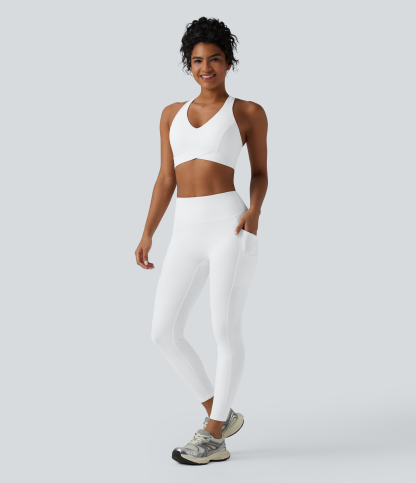 Halara UltraSculpt™ Medium Support V Neck Racerback Training Sports Bra