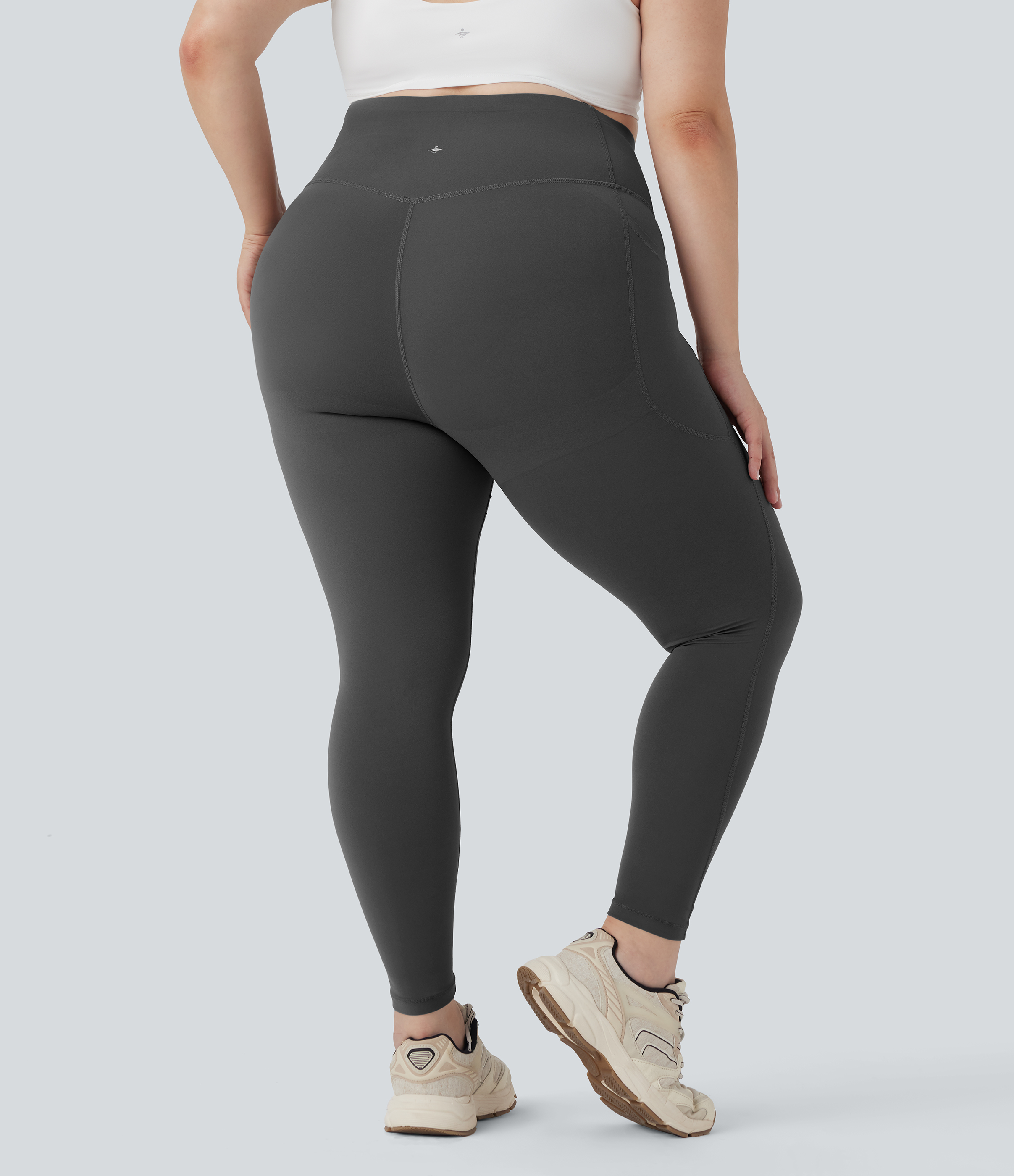 Plus Size High Waisted Butt Lifting Tummy Control Shaping Training Leggings with Pockets
