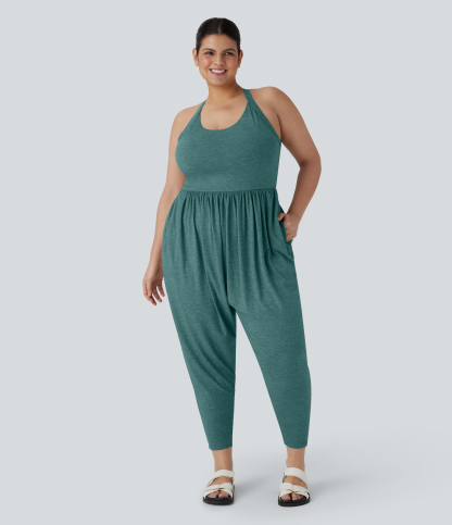 Harem Casual Plus Size Jumpsuit with Pocket-Easy Peezy Edition