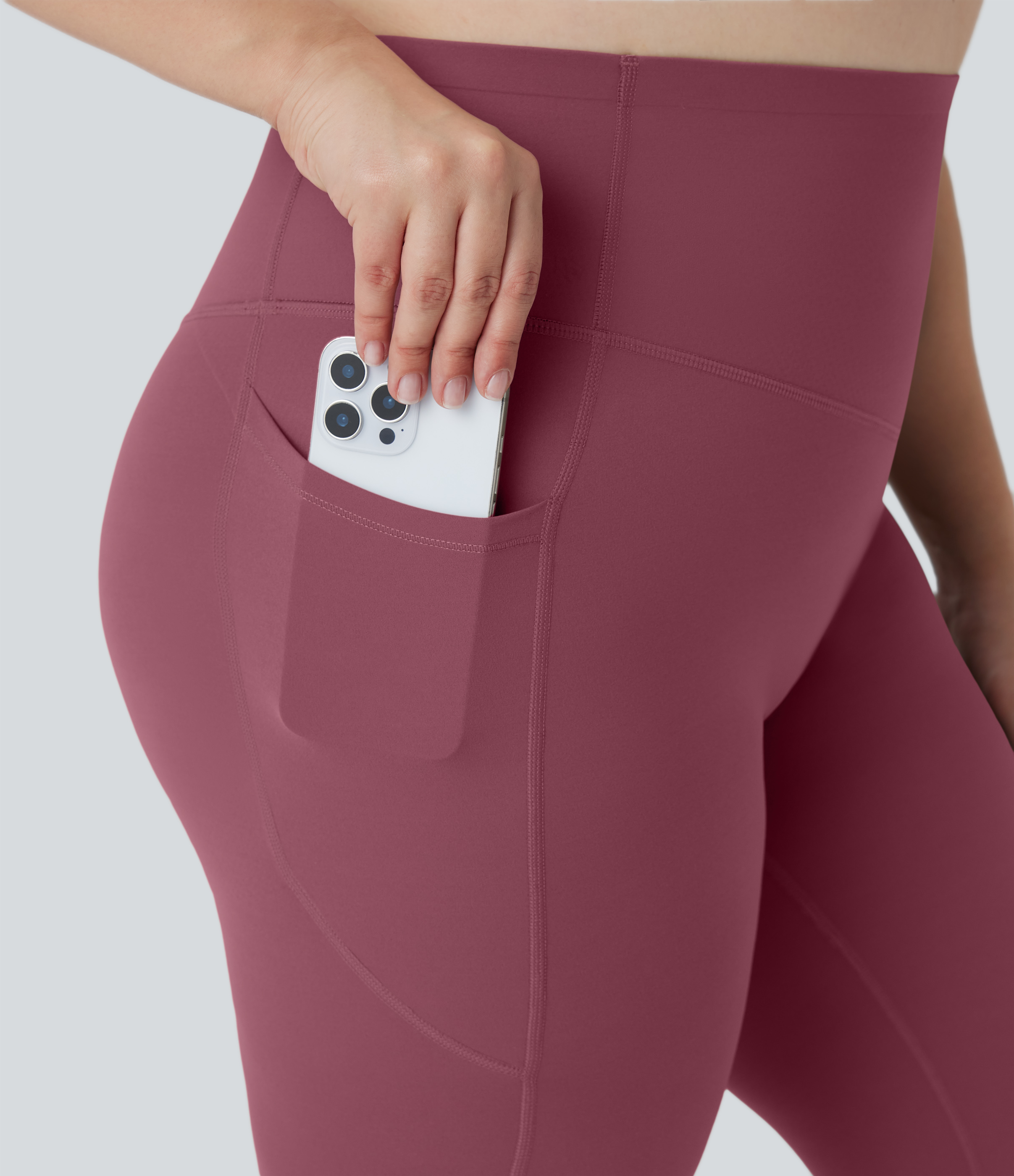 Plus Size High Waisted Butt Lifting Tummy Control Shaping Training Leggings with Pockets