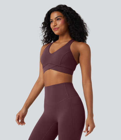 Halara UltraSculpt™ Medium Support V Neck Racerback Training Sports Bra