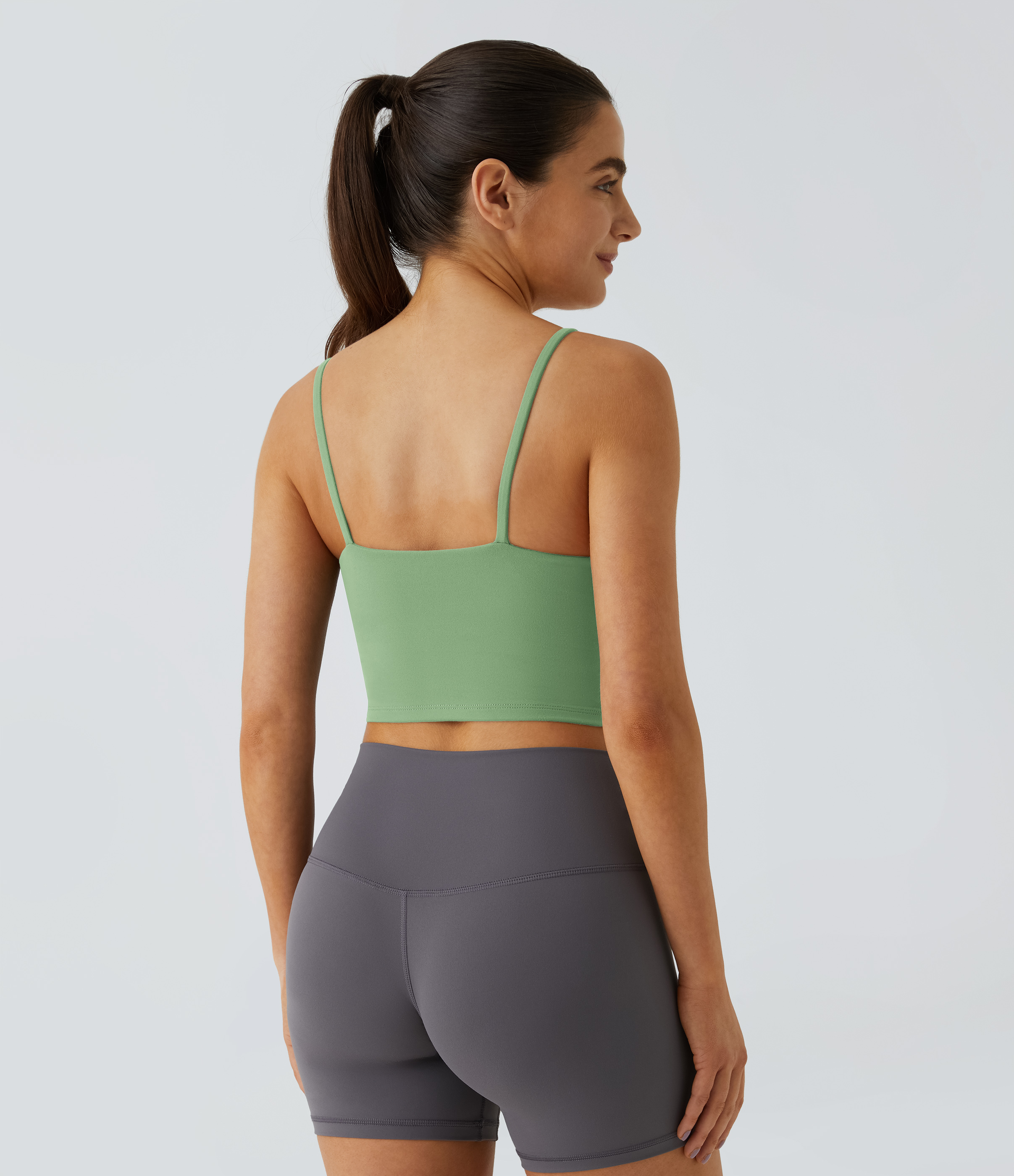 Basic Padded Workout Cropped Low Support Tank Top A-C Cups