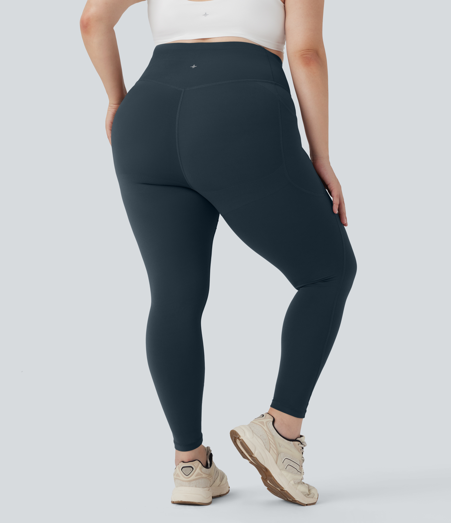 Plus Size High Waisted Butt Lifting Tummy Control Shaping Training Leggings with Pockets