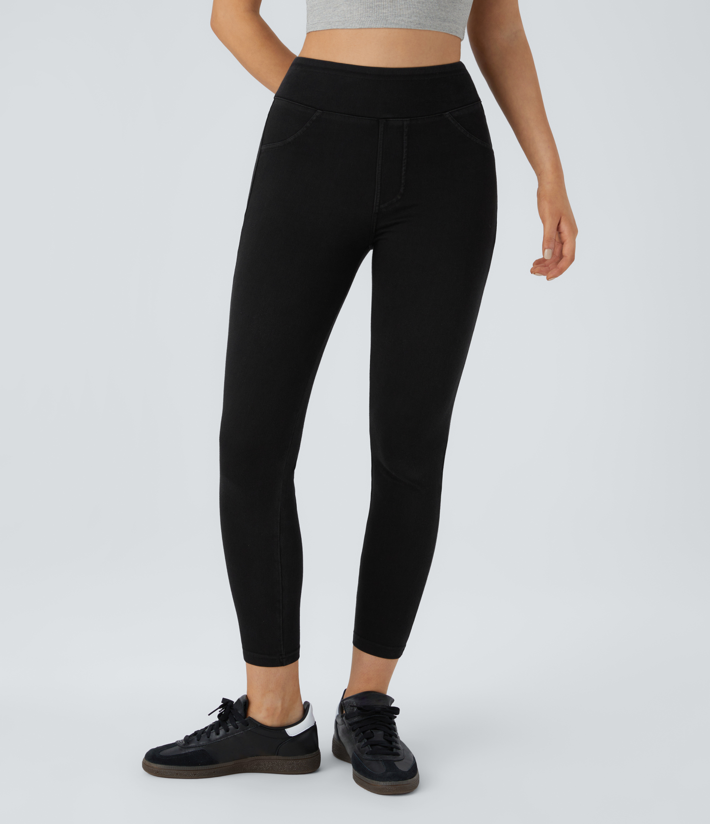 High Waisted Pocket Denim Casual Leggings