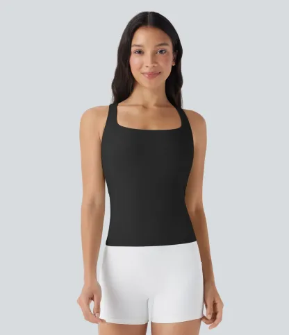 Breathable Square Collar Short Cool Touch Running Vest-extended-UPF50