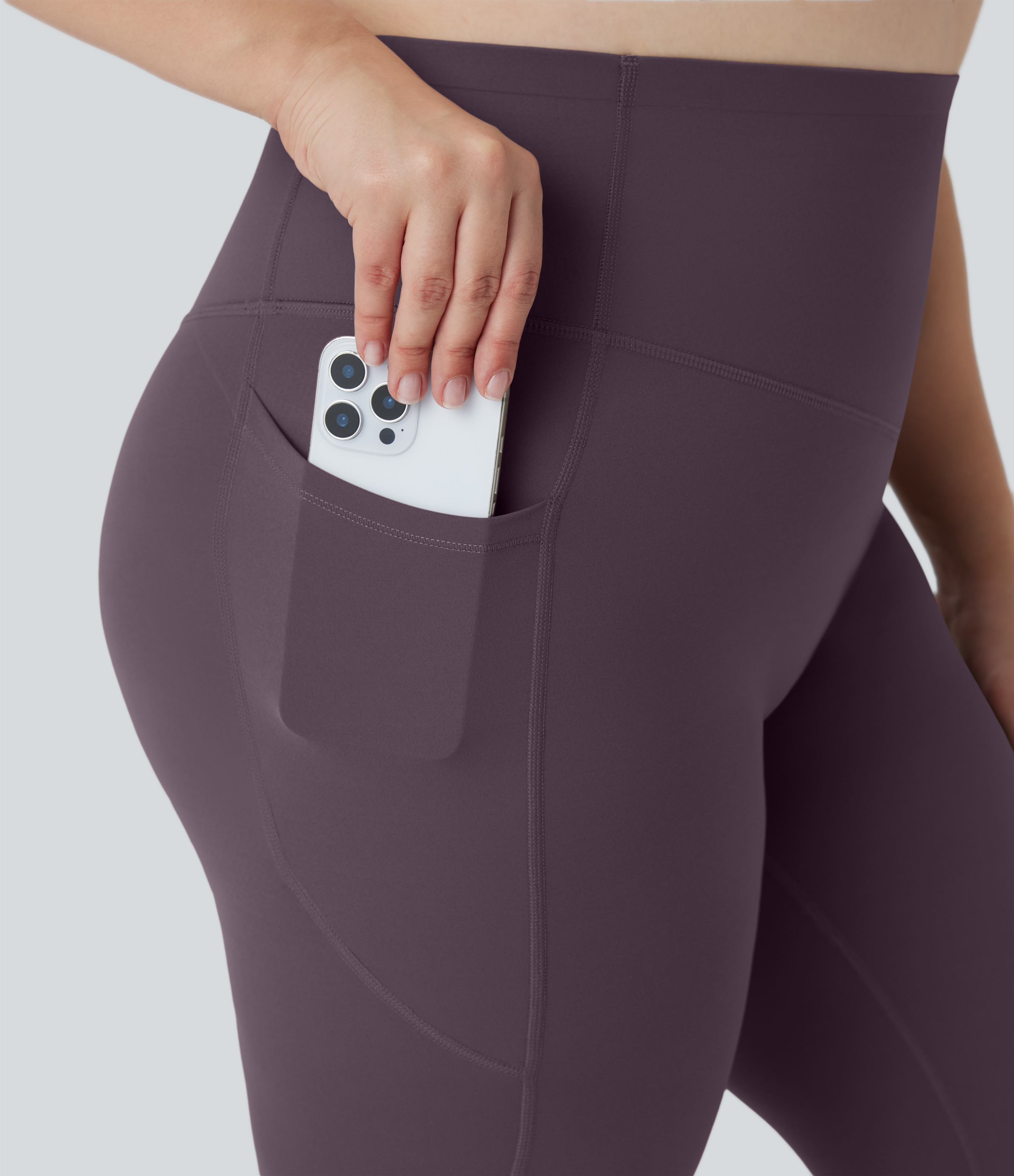 Plus Size High Waisted Butt Lifting Tummy Control Shaping Training Leggings with Pockets