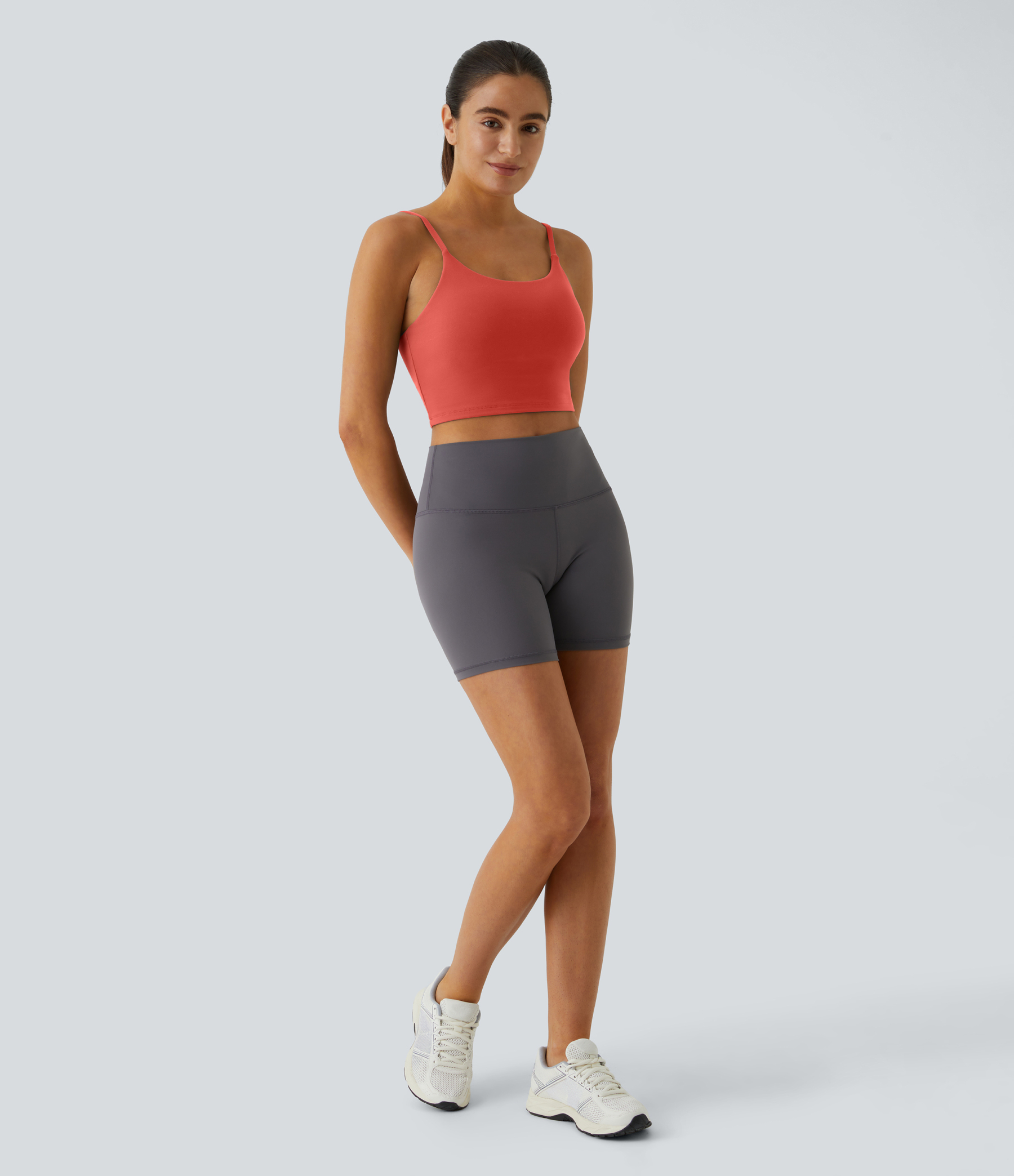 Basic Padded Workout Cropped Low Support Tank Top A-C Cups