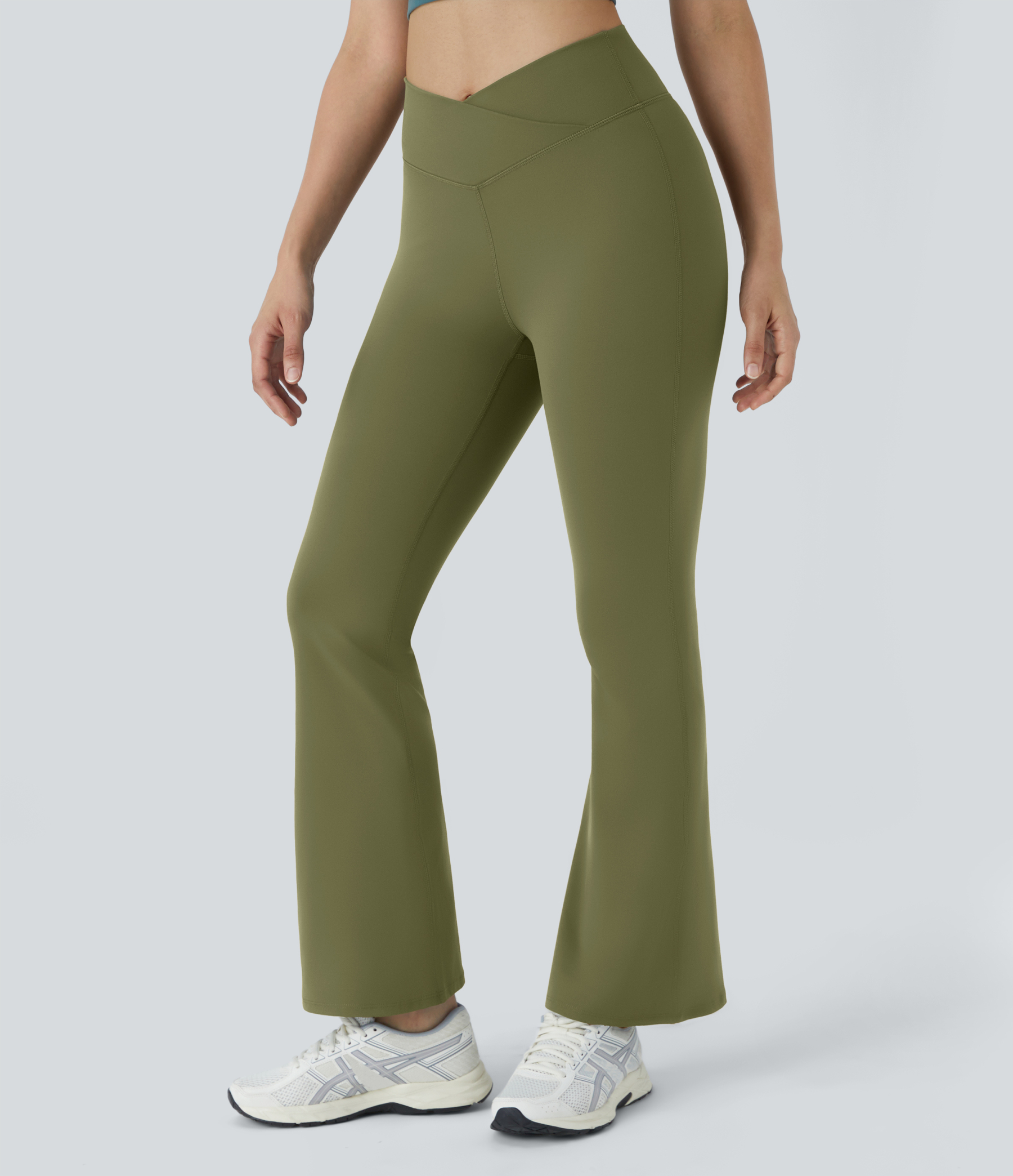 DayStretch High Waisted Crossover Flare Yoga Leggings
