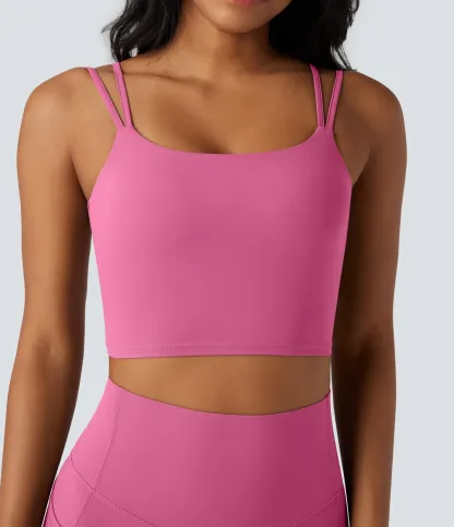 UltraSculpt™ Double Straps Twisted Backless Cropped Yoga Tank Top