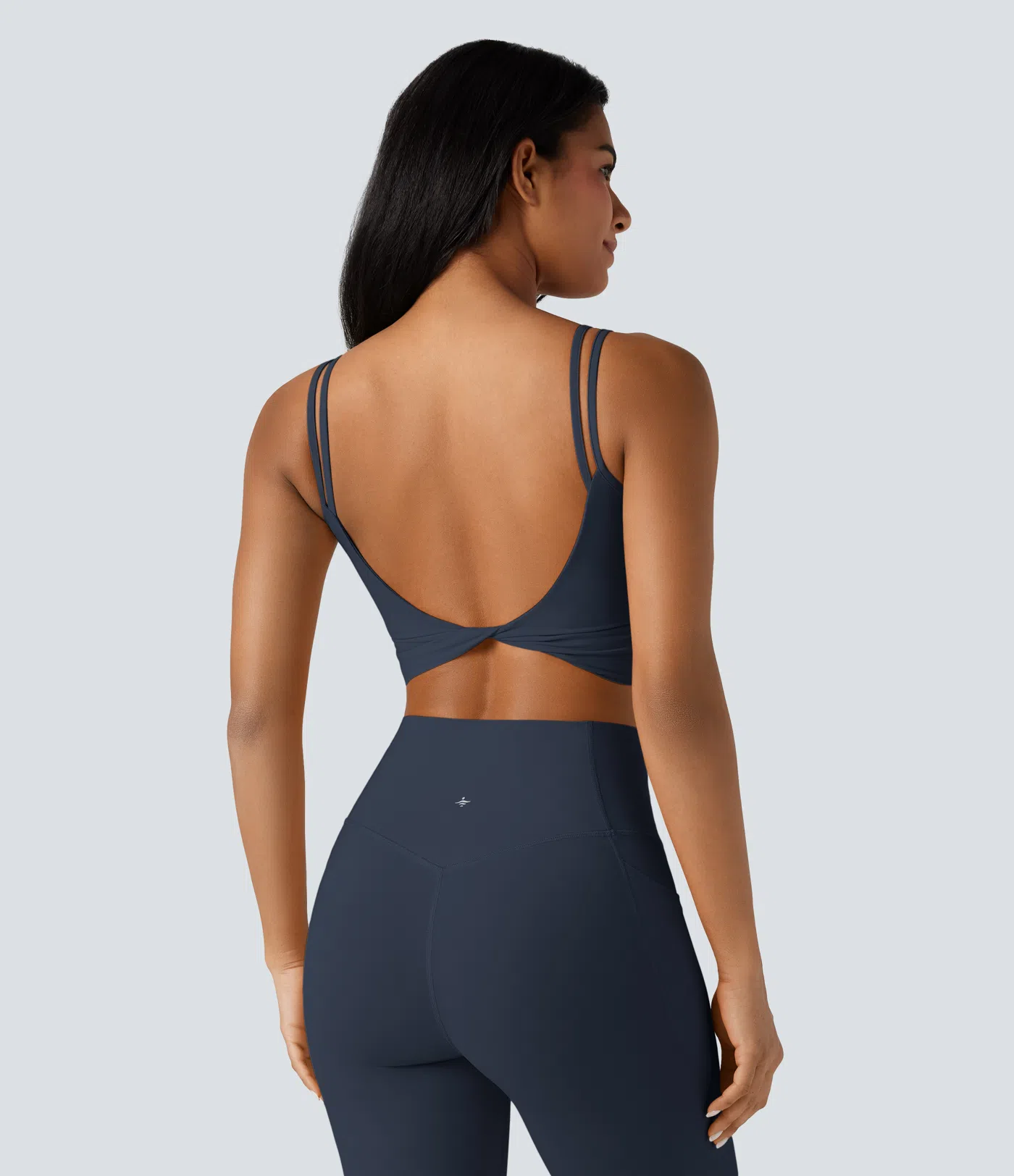 UltraSculpt™ Double Straps Twisted Backless Cropped Yoga Tank Top