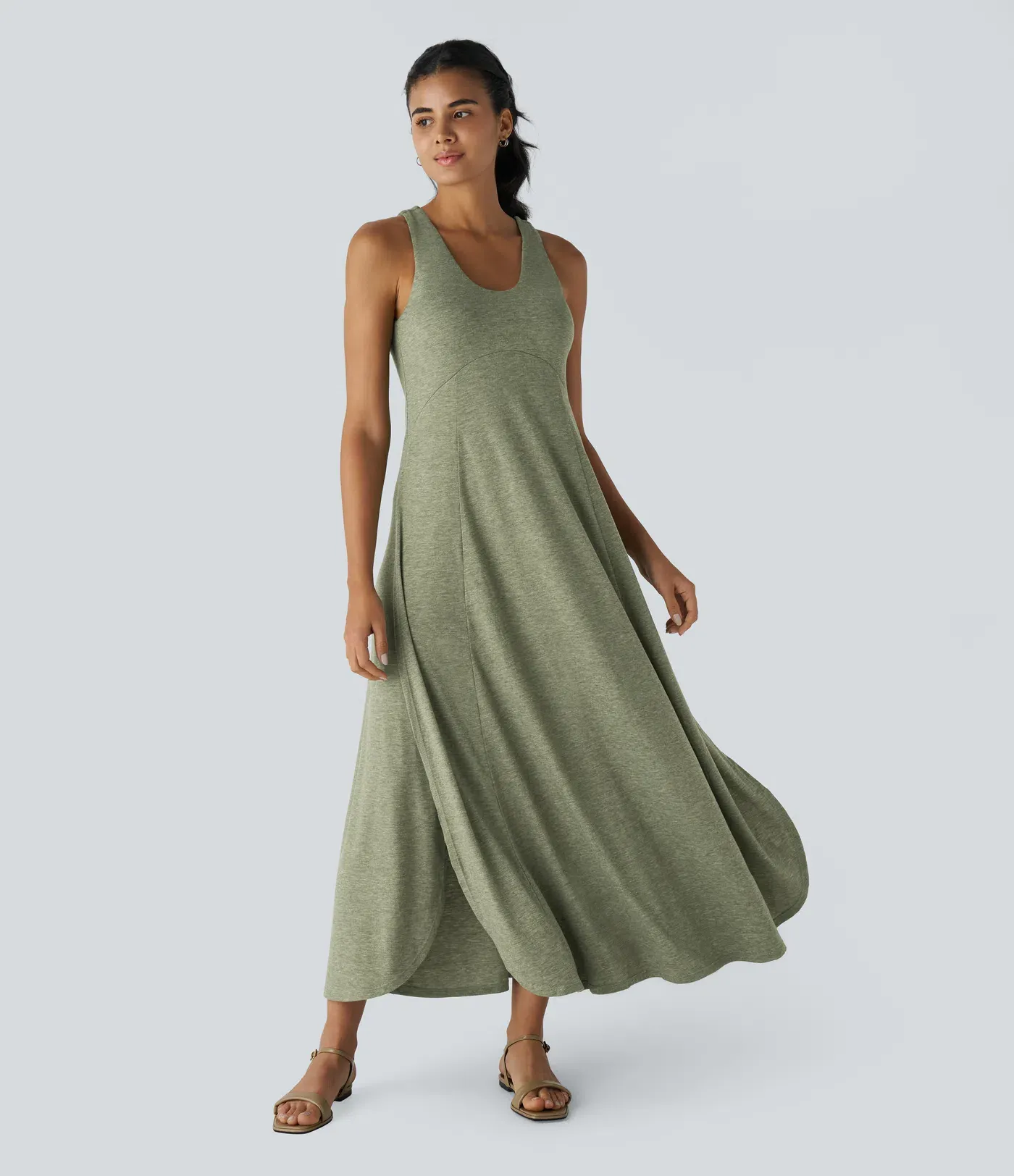 U-Neck Elegant Long Casual Sling Dress